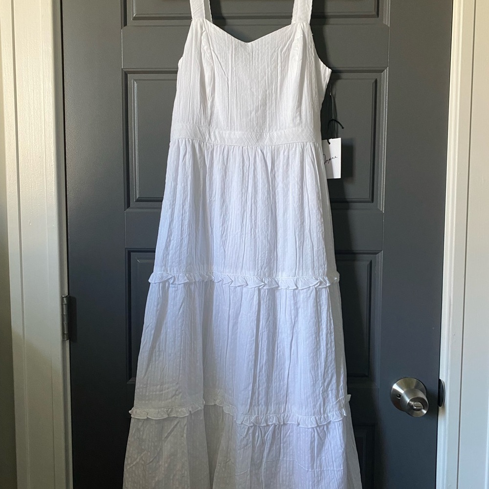 White midi dress
